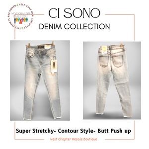NWT CI SONO DENIM JEANS, stretchy, lifting, high rise. Size 25